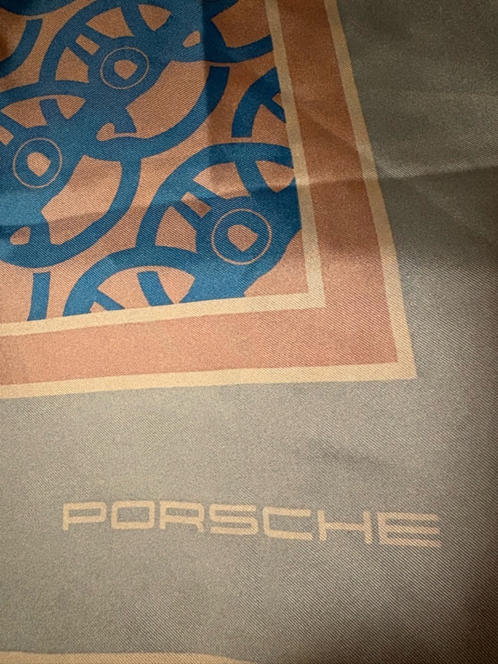 100%silk limited edition porsche- Taycan logo